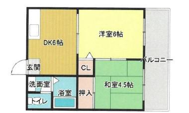 グランドハイム(2DK/3階)の間取り写真