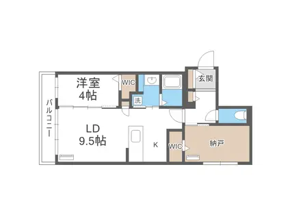 RESIDENCE SHINMEI東札幌(2LDK/4階)の間取り写真