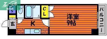 グリーンライフ倉敷(1K/5階)の間取り写真