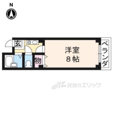 コスモハイツ新町Ⅱ(1K/3階)の間取り写真