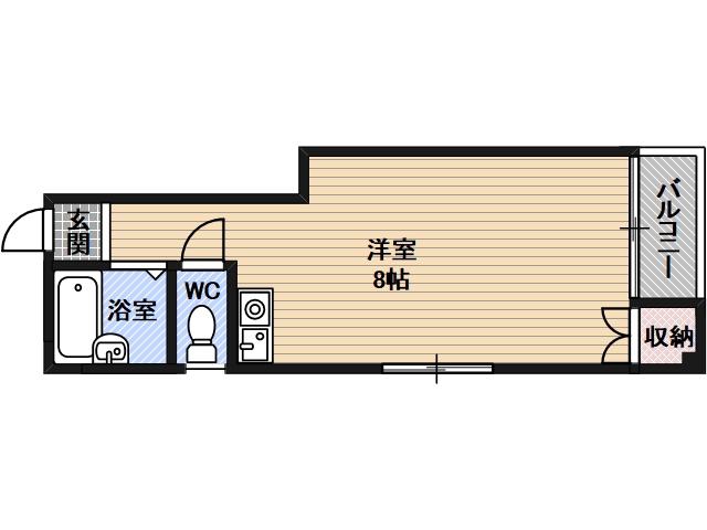 山村ハイツ2号館(ワンルーム/2階)の間取り写真