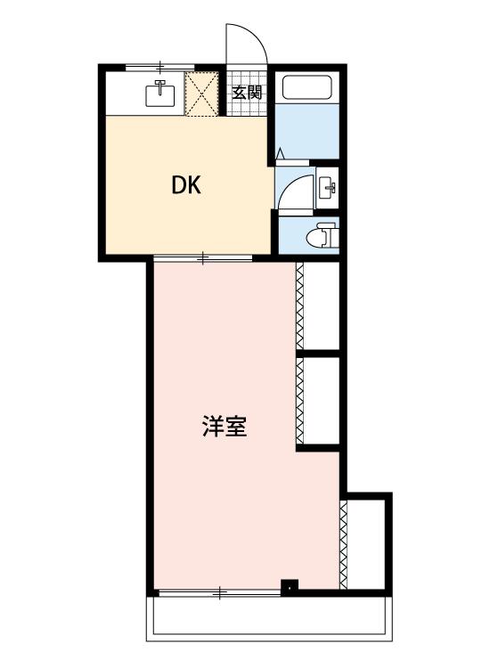 ツバメビル(1LDK/4階)の間取り写真