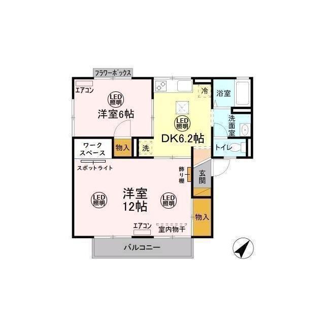 メゾン森PARTIII・V(2DK/1階)の間取り写真