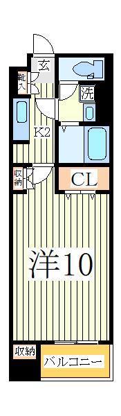 オークリーフビレッジ(1K/4階)の間取り写真