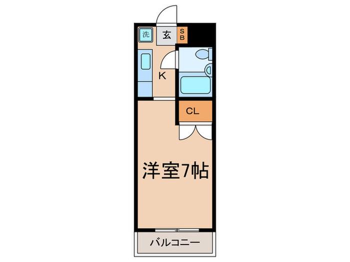 グレセントYYUII(1K/4階)の間取り写真