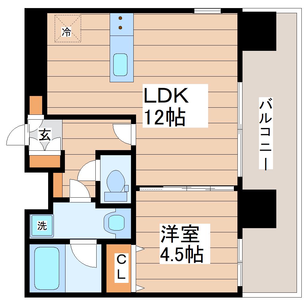BRANDZ PLUS(1LDK/8階)の間取り写真