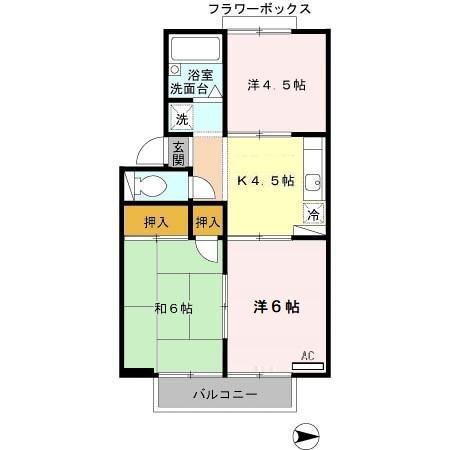 ハイツJOY(3K/2階)の間取り写真