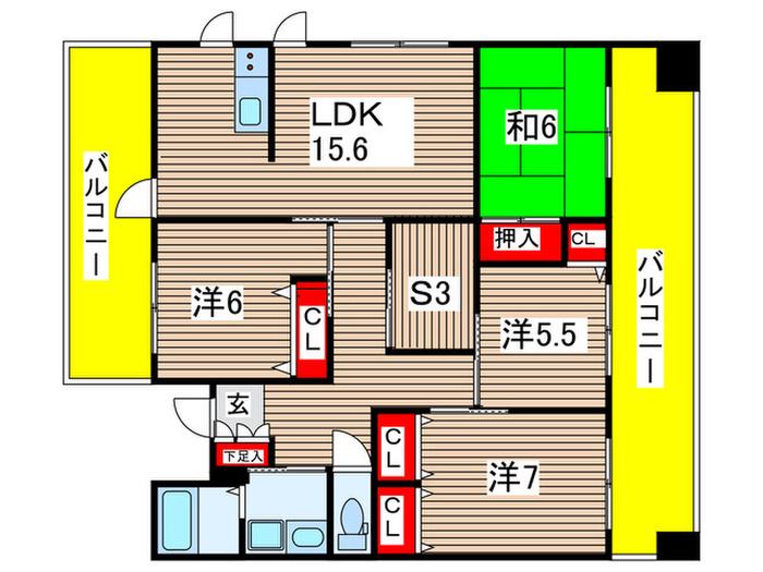TS GARDEN東陽町(4SLDK/2階)の間取り写真