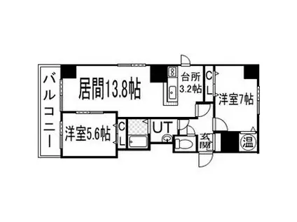 ブリーズN36(2LDK/6階)の間取り写真