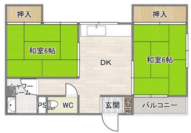 アイデアルビル(2DK/3階)の間取り写真