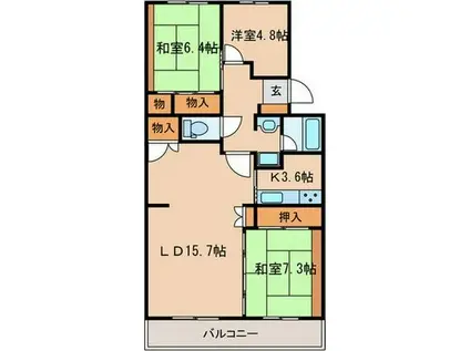 ベルコート小幡小幡店専任中(3LDK/1階)の間取り写真