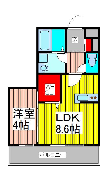 ヴィーブル浦和(1LDK/3階)の間取り写真