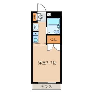 第12ヒカリハイツB(ワンルーム/1階)の間取り写真