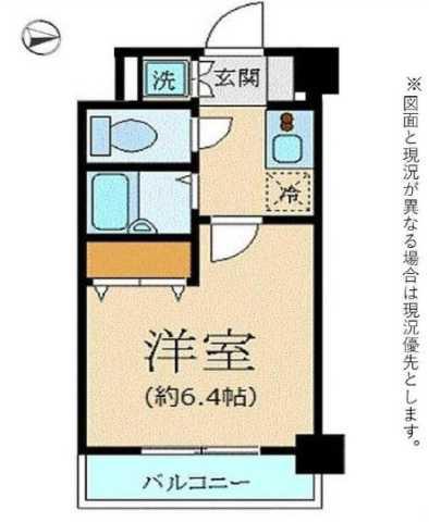 プレールドゥーク新宿(1K/3階)の間取り写真