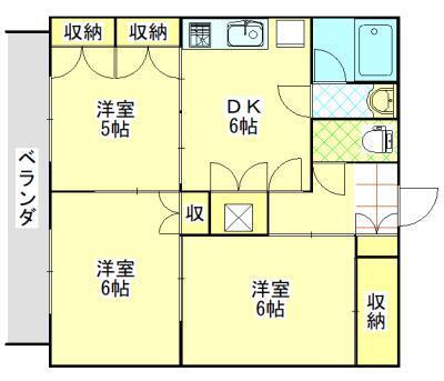 ルーミー730(3DK/3階)の間取り写真