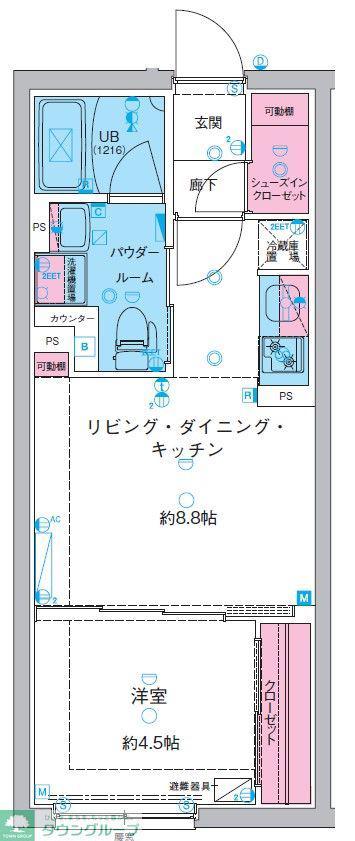 GENOVIA池袋(1LDK/3階)の間取り写真