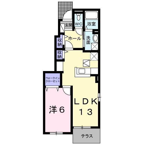 フィロス グローリー(1LDK/1階)の間取り写真