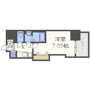 LUXE天神橋(1K/3階)の間取り写真