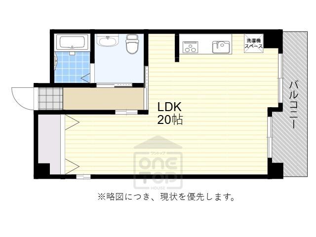 ヴィラ森田(1LDK/3階)の間取り写真