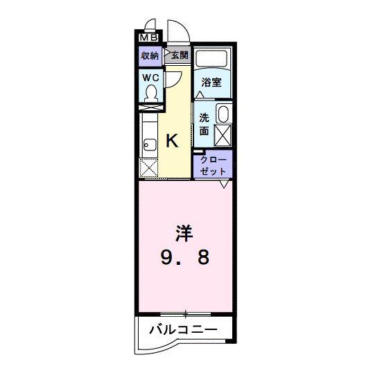 アドラブール(1K/1階)の間取り写真