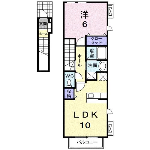 メゾン・ド・アーブル(1LDK/2階)の間取り写真