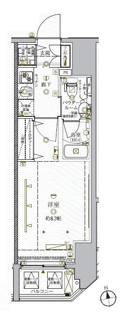 クレイシア秋葉原イースト(1K/9階)の間取り写真