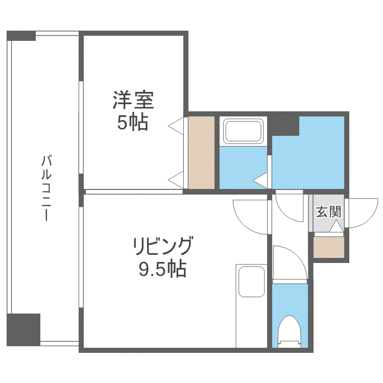 ラフレ28(1LDK/4階)の間取り写真