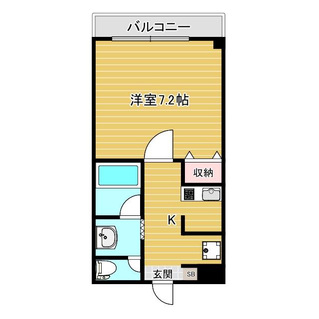 グレース・コート(1K/4階)の間取り写真