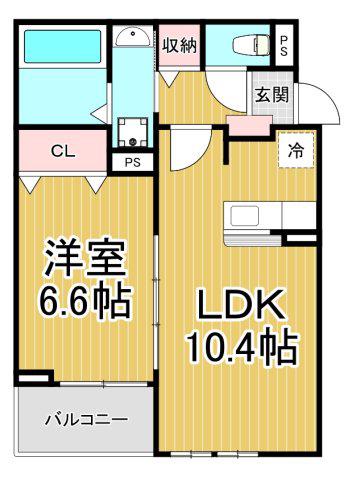 レイアフォレスト3(1LDK/3階)の間取り写真