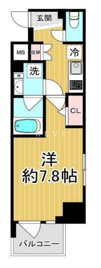 コンシェリア浜松町 MASTERS VILLA(1K/4階)の間取り写真