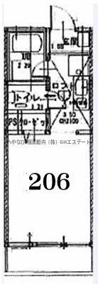 パルク横浜(ワンルーム/2階)の間取り写真