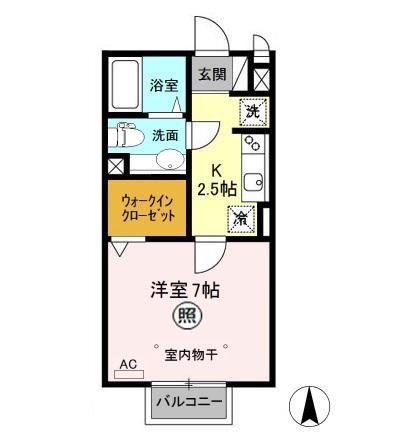 ドミトリー(1K/2階)の間取り写真
