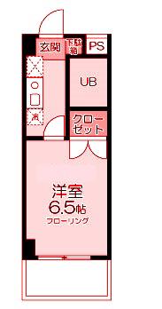 ヴィラ幸(1K/3階)の間取り写真