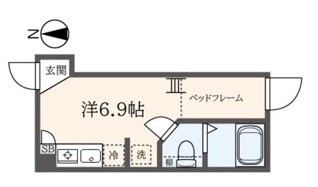 久我山アパートメントE(ワンルーム/1階)の間取り写真