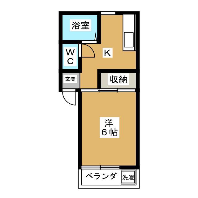 吉田ハイツ(1K/2階)の間取り写真