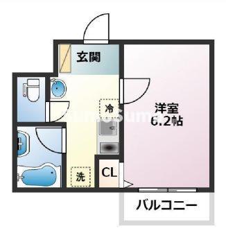レジデンス六甲III(1K/3階)の間取り写真