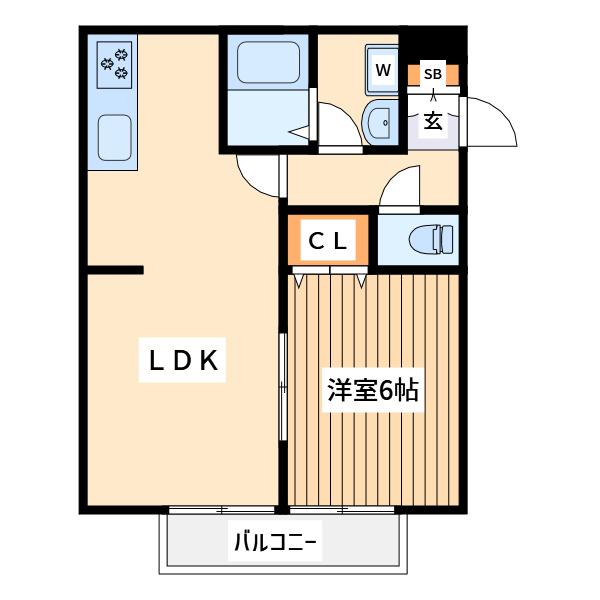 フロイディハイツ(1LDK/2階)の間取り写真