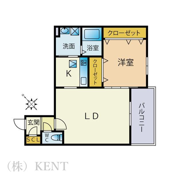 PORTE-BONHEURIIポルトボヌールII(1LDK/2階)の間取り写真