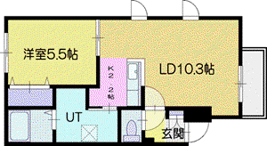 ルナパーク(1LDK/3階)の間取り写真