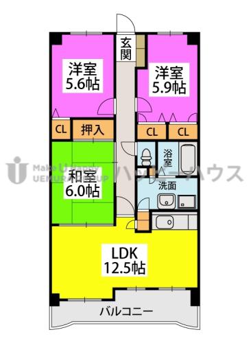 フォーレスト弐番館(3LDK/5階)の間取り写真