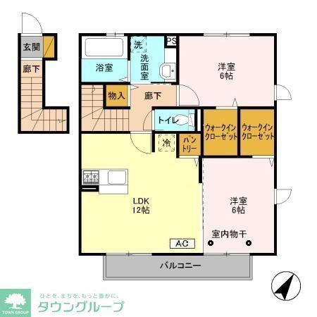 モンヴィラージュ(2LDK/2階)の間取り写真