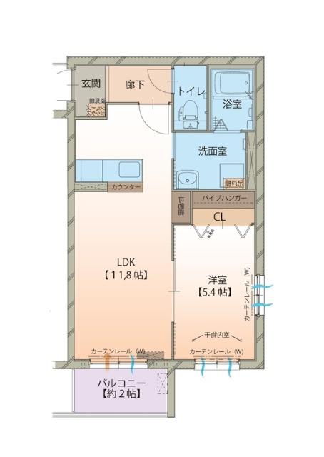 ハートフルブリーゼ(1LDK/1階)の間取り写真