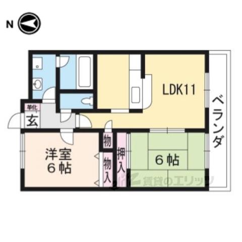 オットピアニ(2LDK/6階)の間取り写真