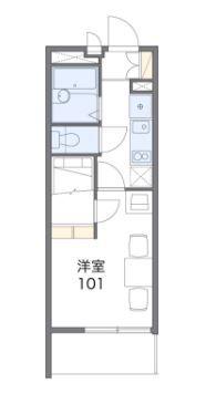 レオパレスバーディパレス(1K/2階)の間取り写真