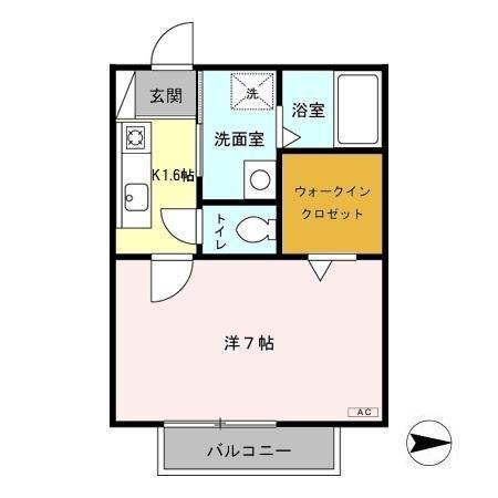 OAKHOUSE(1K/1階)の間取り写真