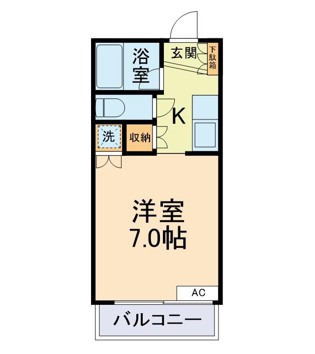 クラランス渡鹿(ワンルーム/2階)の間取り写真