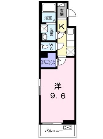 レーヴ習志野(1K/3階)の間取り写真