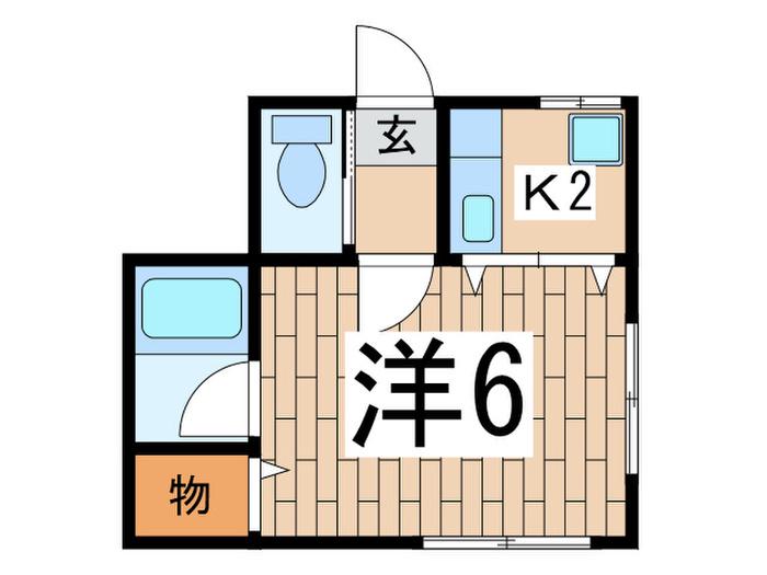 フラットグレイスII(1K/2階)の間取り写真