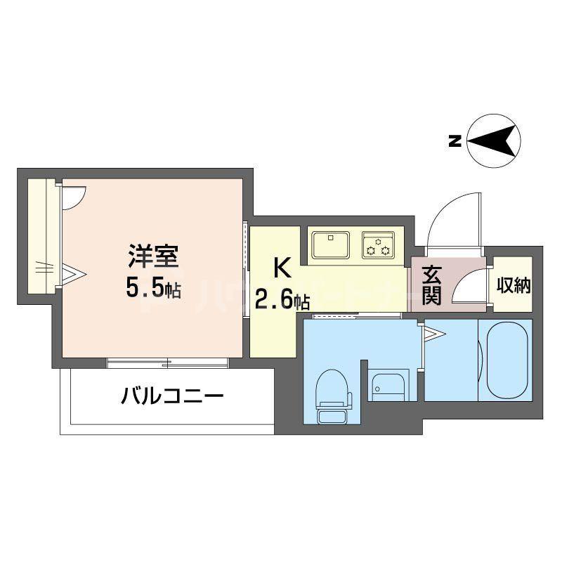 ビスタリエ南花畑(1K/3階)の間取り写真