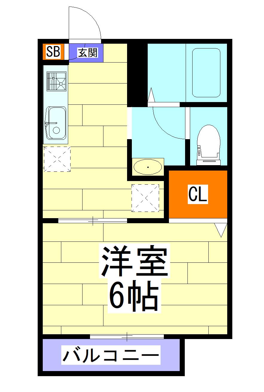 メゾン加島(1K/1階)の間取り写真
